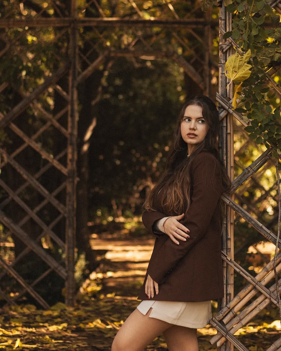 Portrait with beautiful autumn backlight