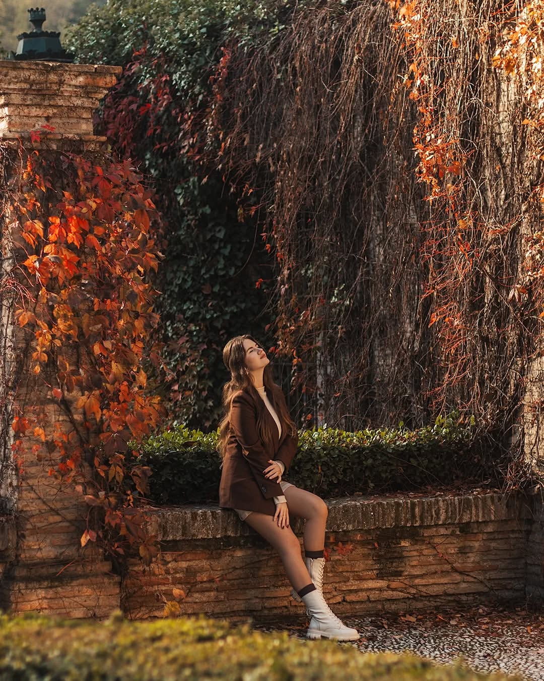 Vibrant autumn colors in the Generalife gardens