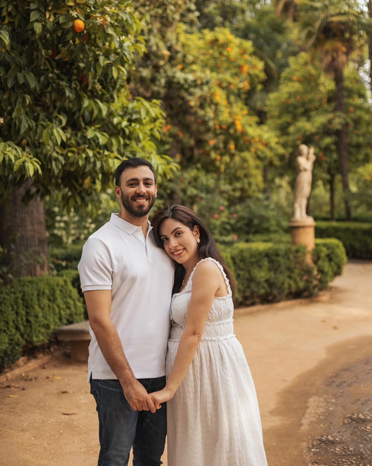 My favourite place for the shoot, when every flower and tree are blooming Portrait photography in Granada, Spain. Couples photography in Granada, Spain.